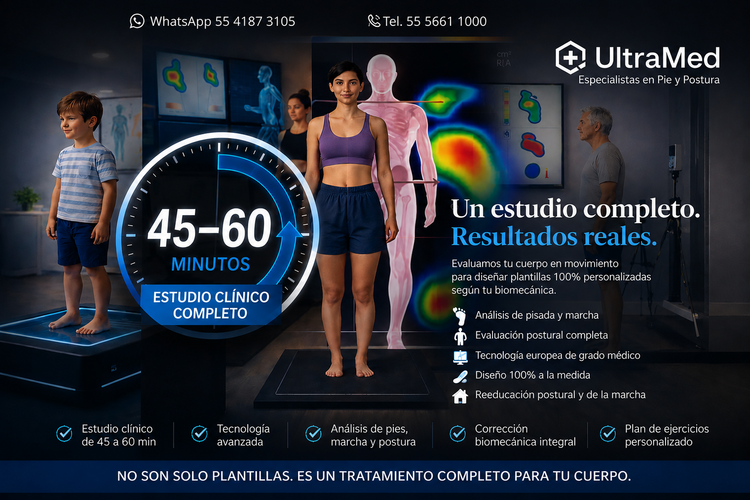 ¿Cuánto dura el estudio de plantillas ortopédicas personalizadas en UltraMed?